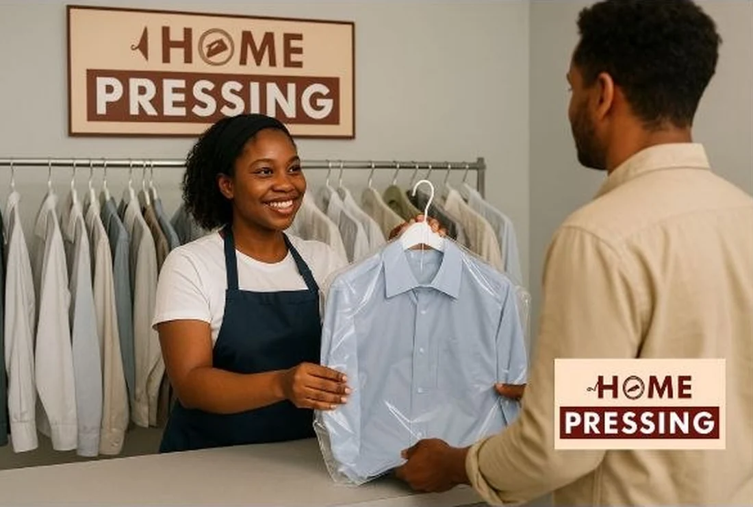 Remise d'une chemise au comptoir Home Pressing